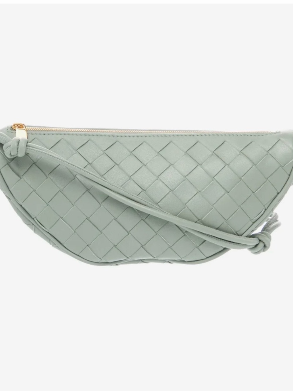 Bottega Veneta Mint Intrecciato Crescent Shoulder Bag